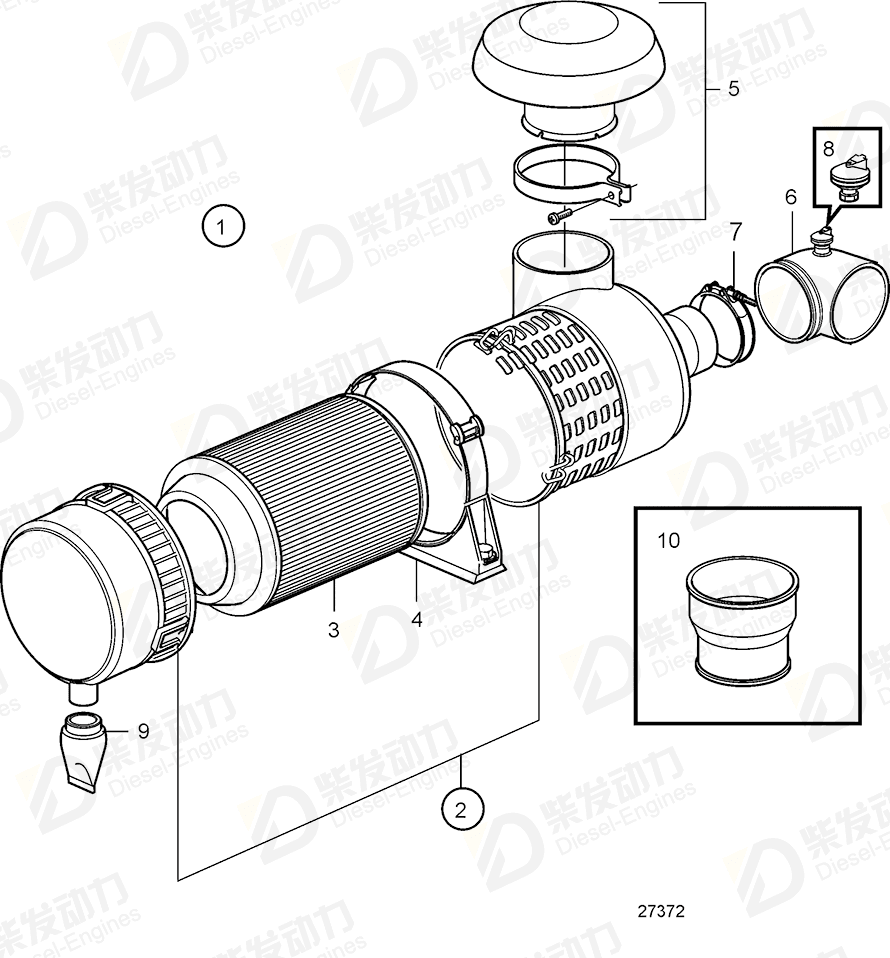 VOLVO Connecting pipe 3885084 Drawing